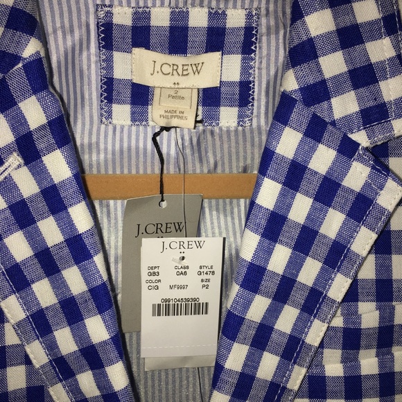 NWT J. Crew Factory Gingham Schoolboy Blazer - Picture 6 of 6